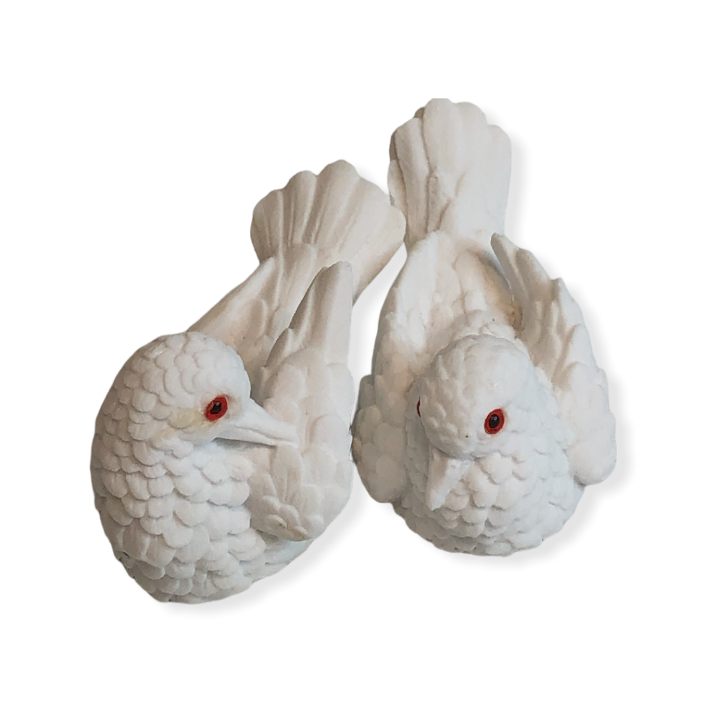 White Alabaster Doves Big Red's Craft
